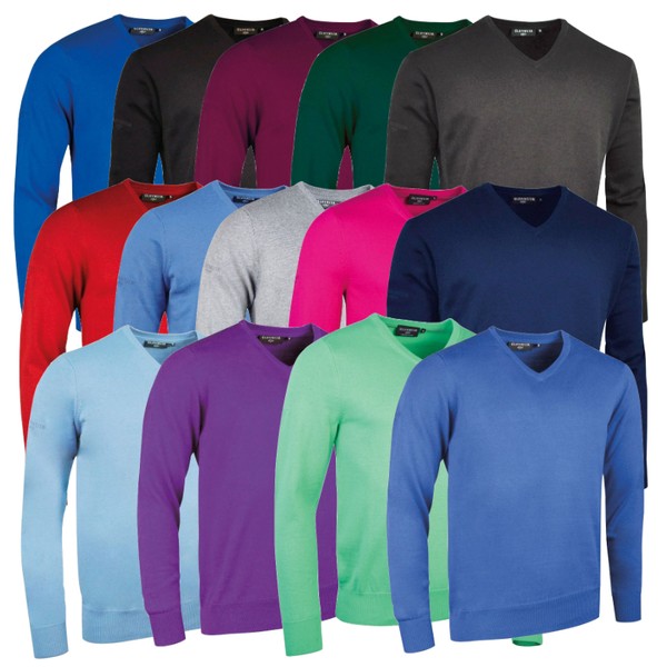 Glenmuir Mens Eden Supersoft Cotton V Neck Golf Sweater MKC6884VN